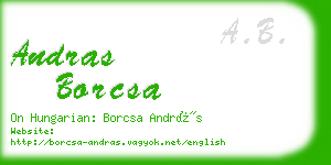 andras borcsa business card